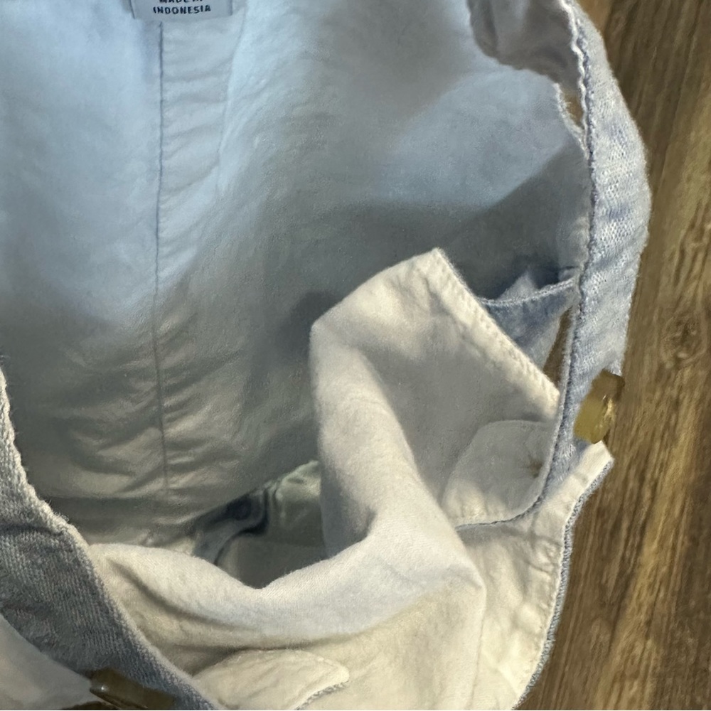 Janie and Jack blue chambray Anchor short overalls linen blend baby boy 3-6 mo - Picture 6 of 8